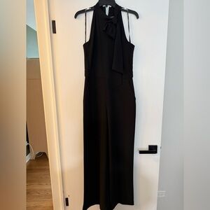 Vince Camuto Black Sleeveless Tie-Neck Jumpsuit